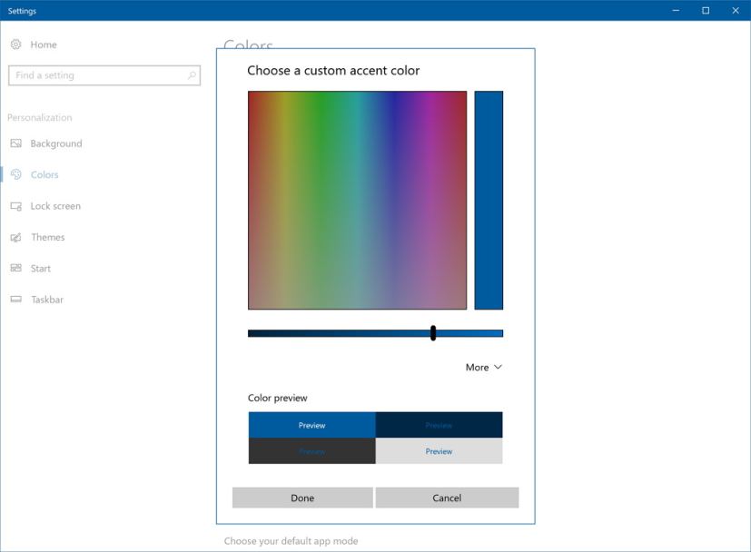 Color accent picker