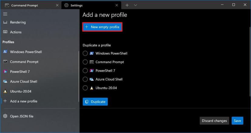 Add a new profile option