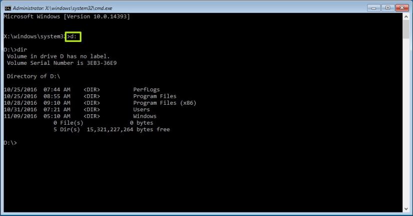 Command Prompt in Advanced startup