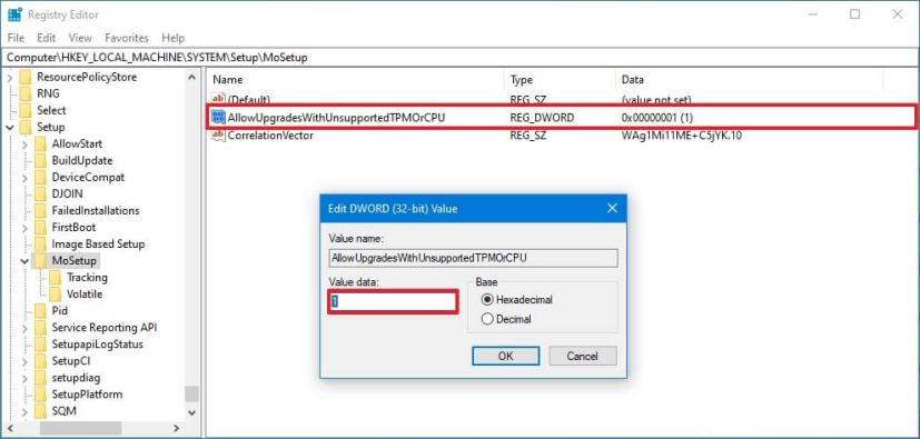 AllowUpgradesWithUnsupportedTPMOrCPU