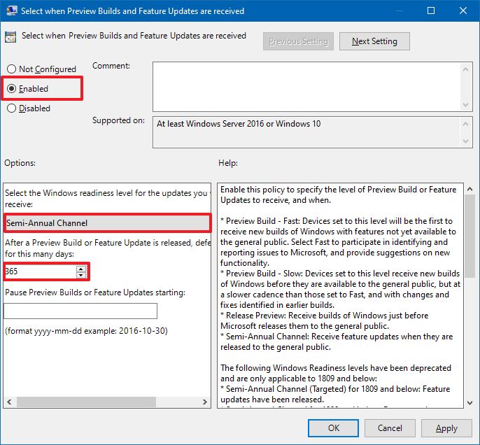 Windows 10 defer feature updates