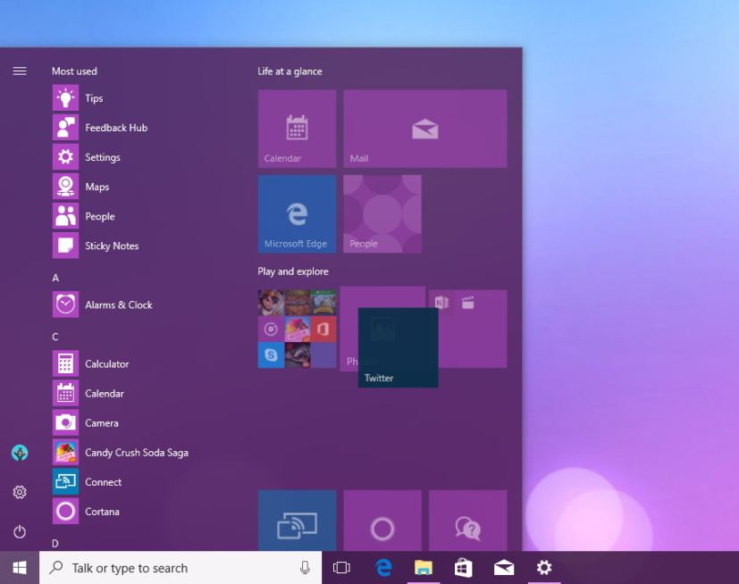 Create new Tile Folder in the Start menu