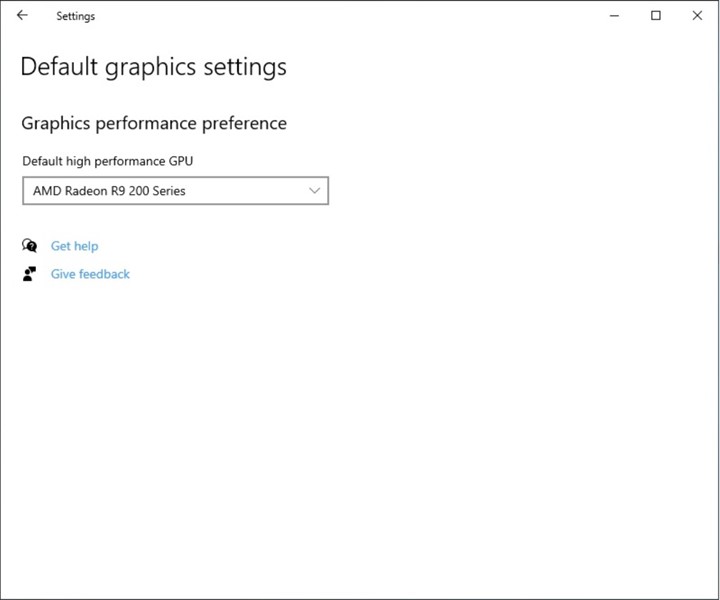 Set default graphics card option