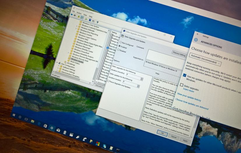 Defer upgrades and updates in Windows 10