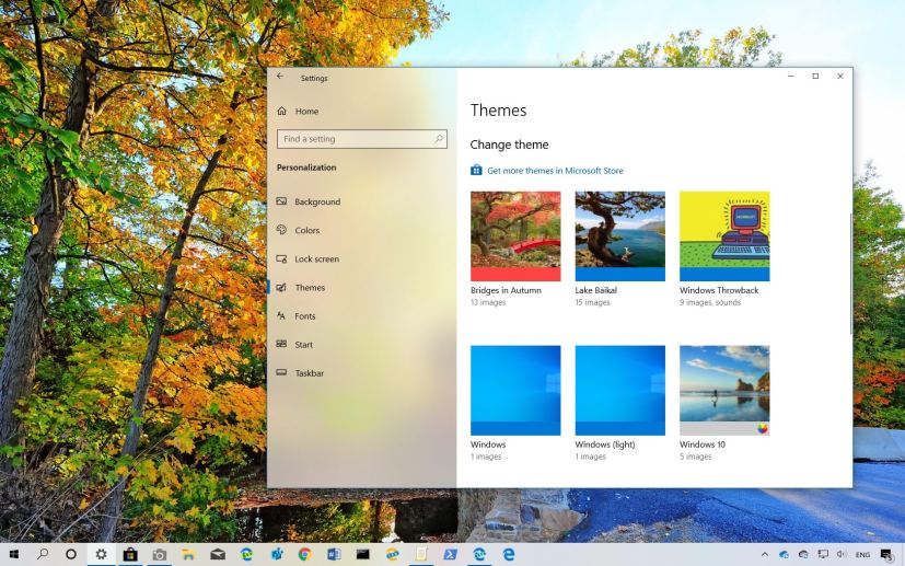 Delete all themes from Windows 10