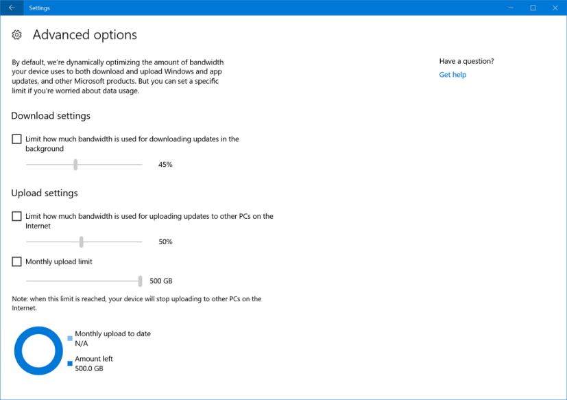 Delivery Optimization Advanced settings