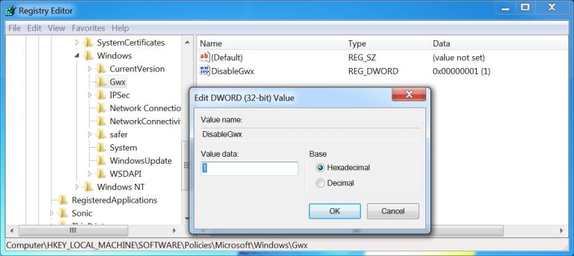 DisableGwx setting