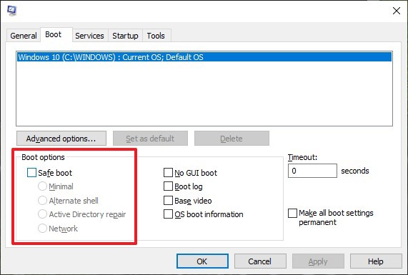 Exit Safe Mode after editing msconfig on Windows 10