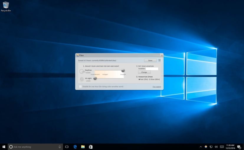 F.lux for Windows 10