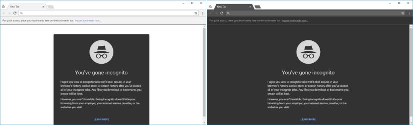 Chrome light and dark theme