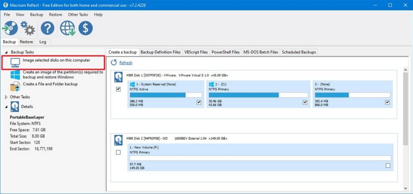 Macrium Reflect full backup option