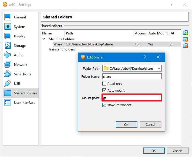 Create map drive settings