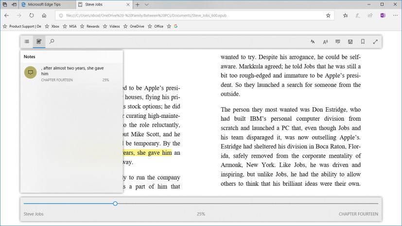 Microsoft Edge new reading experience