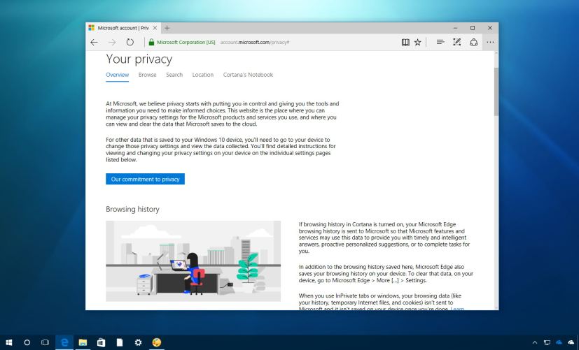 Microsoft privacy dashboard