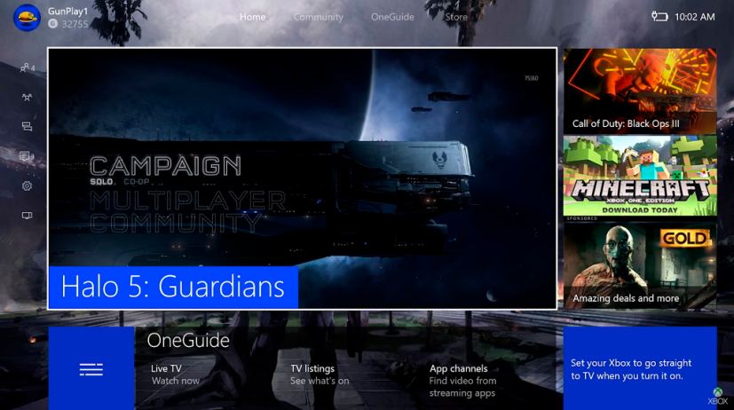 New Xbox One Experience (NXOE) dashboard update