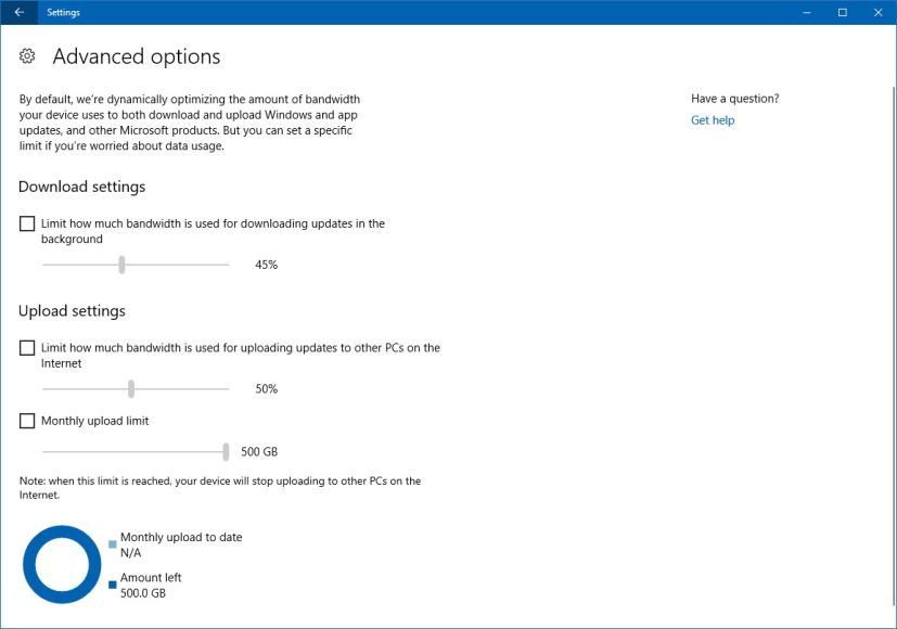 Delivery Optimization Advanced options