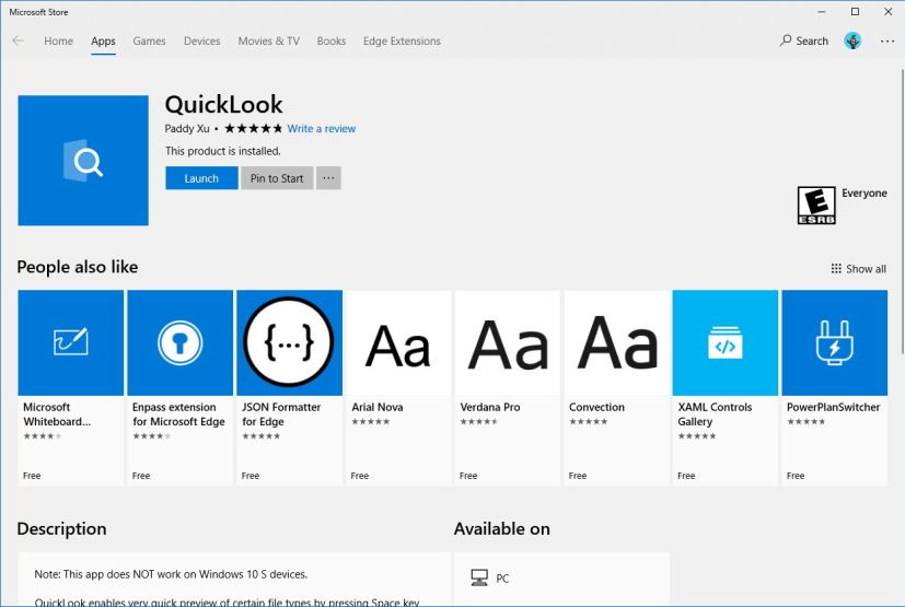 QuickLook app for Windows 10