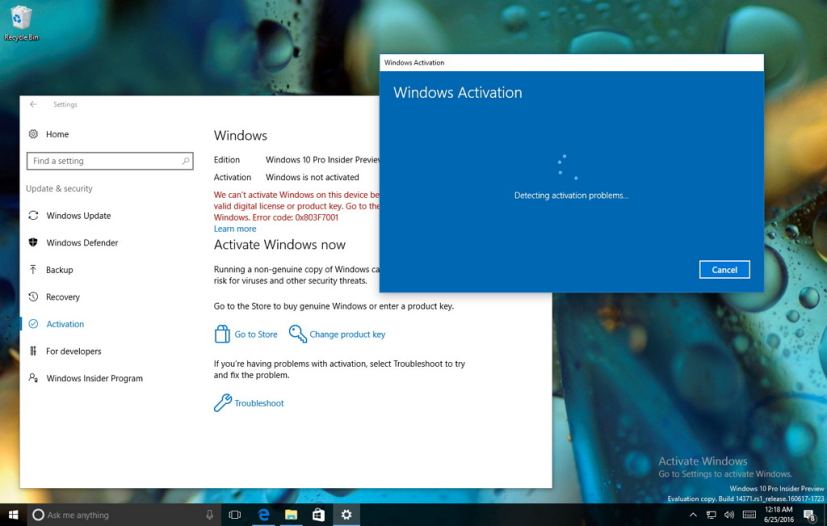 Reactivate Windows 10 with the Activation Troubleshooter