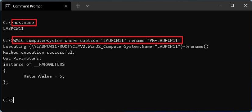 Windows 11 rename PC with command