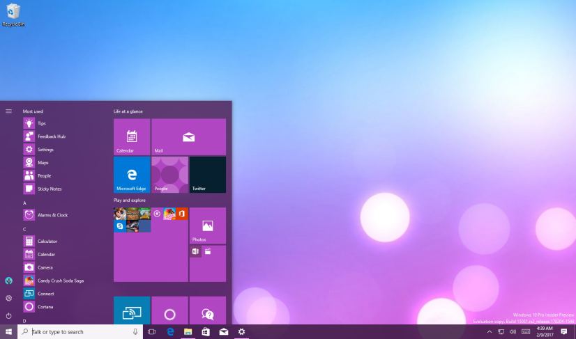 Start menu folders on Windows 10