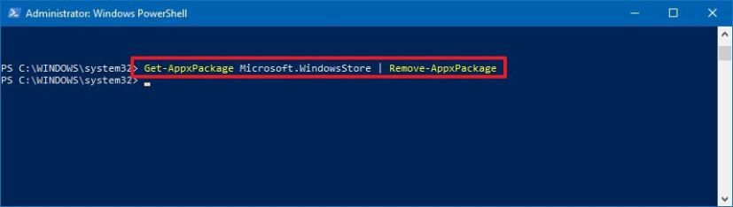 Uninstall the Microsoft Store using PowerShell