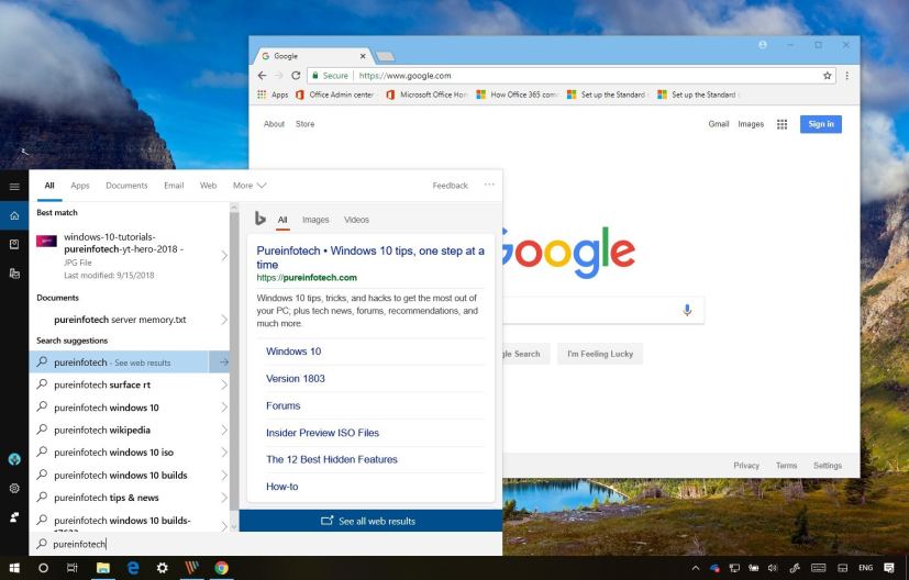 Use Google instead of Bing on Start menu search on Windows 10