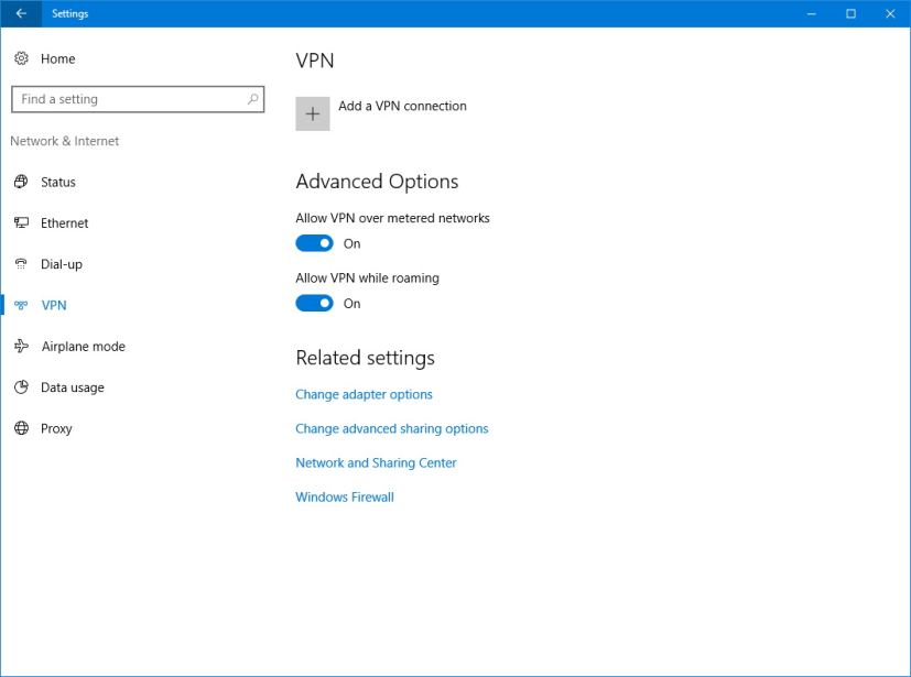 VPN settings