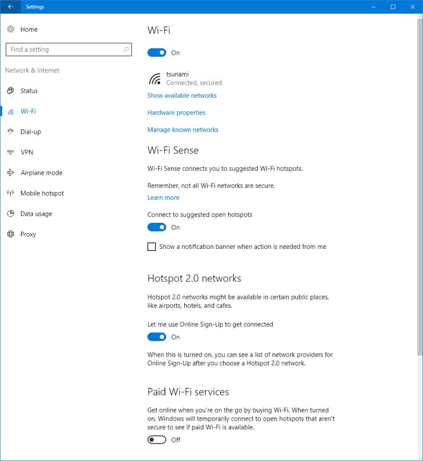 Wi-Fi settings