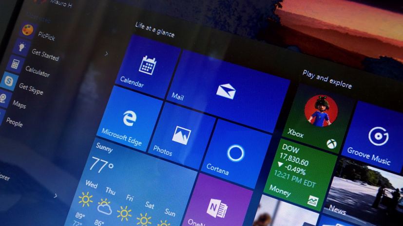 Windows 10 Start menu