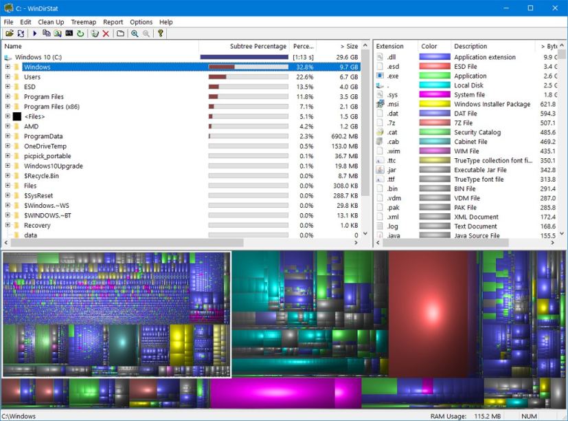 WinDirStat drive usage report