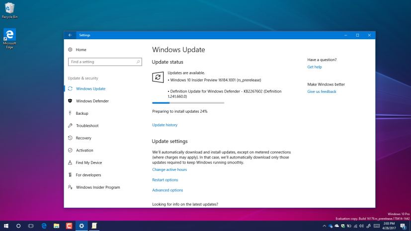 Windows 10 build 16184