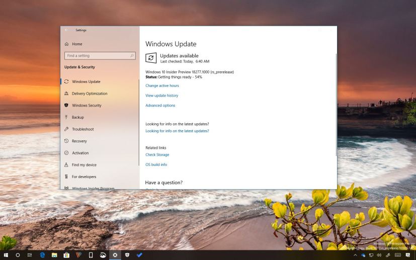 Windows 10 build 18277