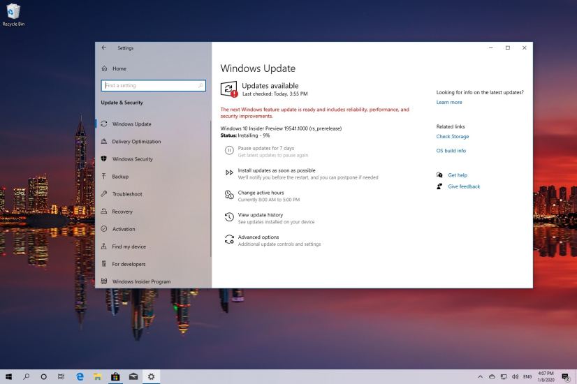 Windows 10 build 19541 download