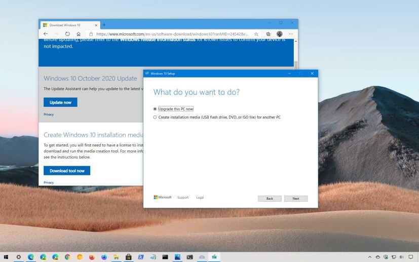 Windows 10 20H2 Media Creation Tool download