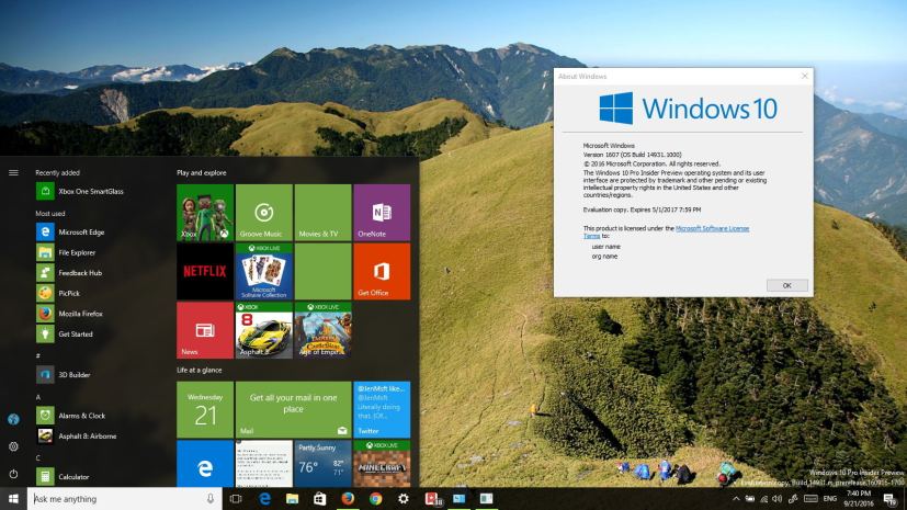 Windows 10 build 14931