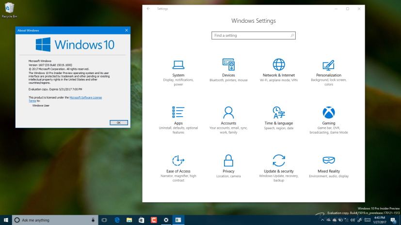 Windows 10 build 15019