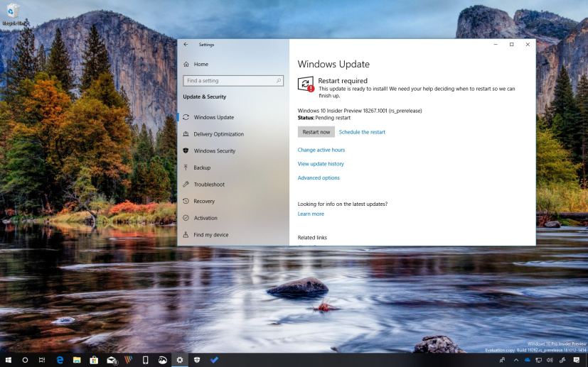 Windows 10 build 18267