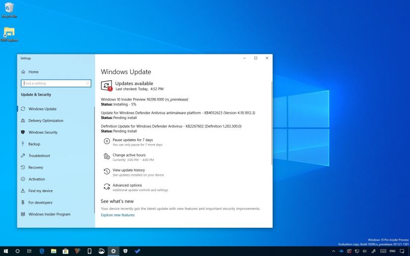 Windows 10 build 18298