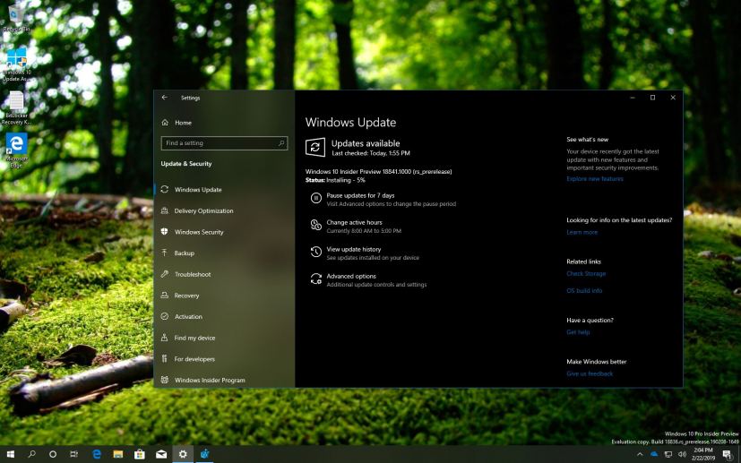 Windows 10 build 18841