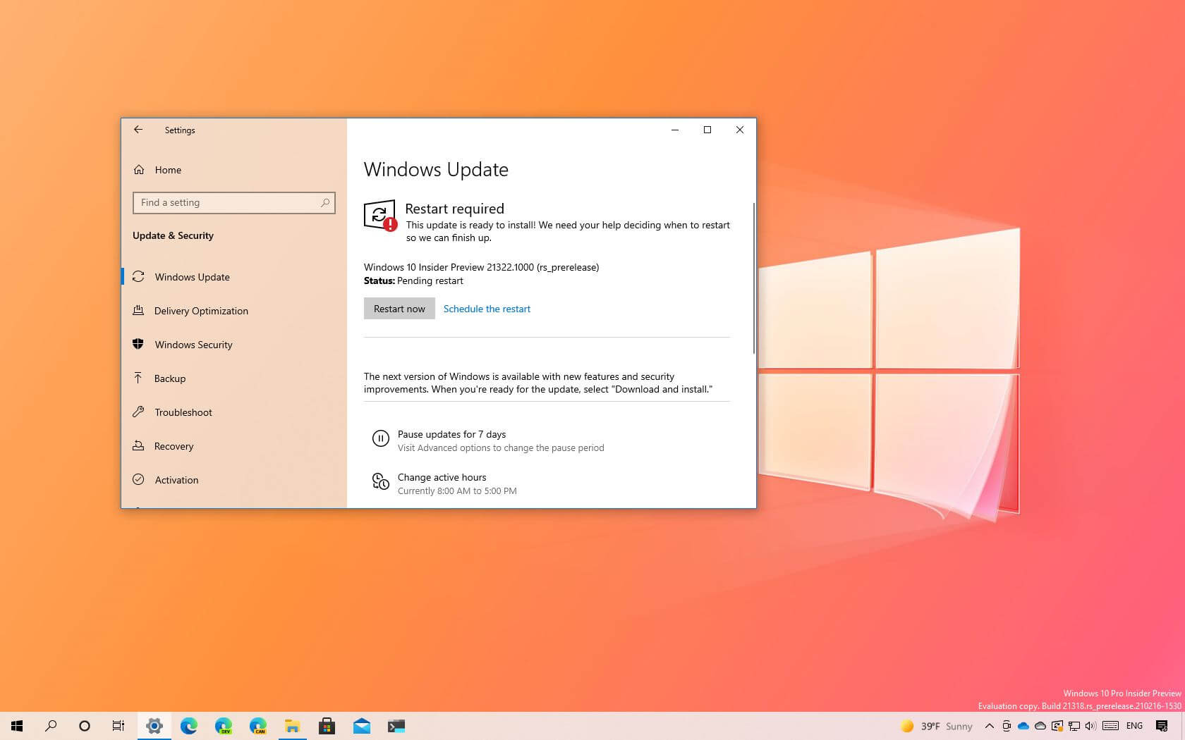 Windows 10 build 21322 download