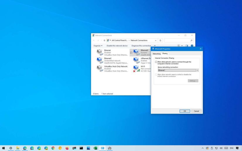 Windows 10 internet sharing