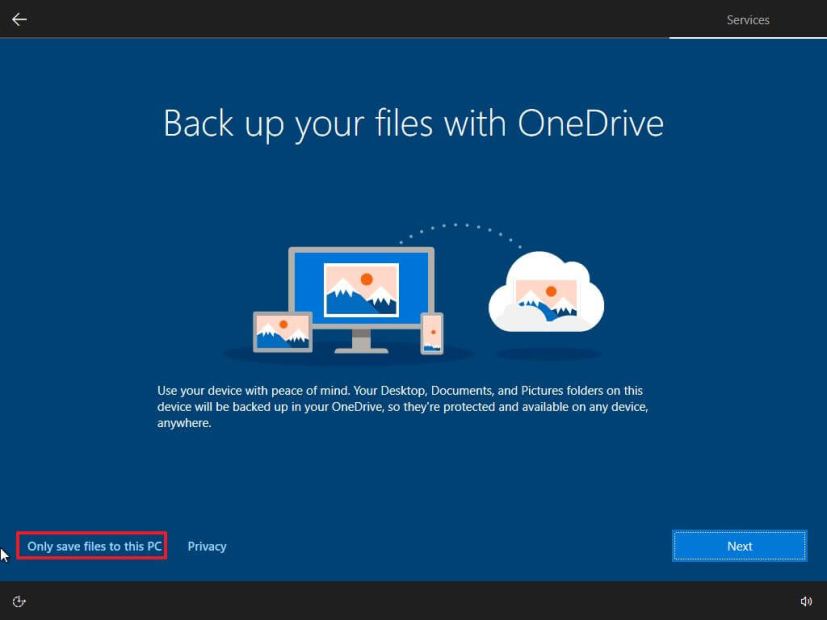 OOBE OneDrive setup