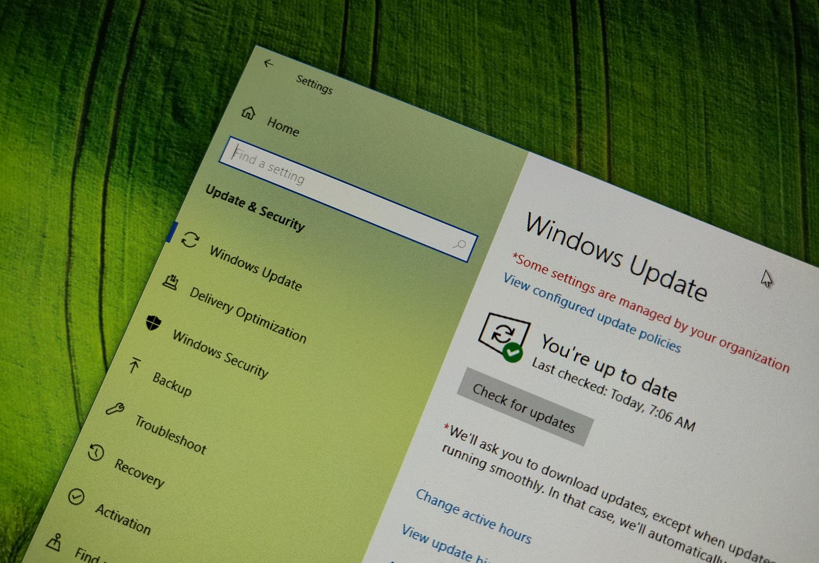 Windows 10 update settings