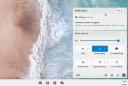 Windows 10X action center and desktop