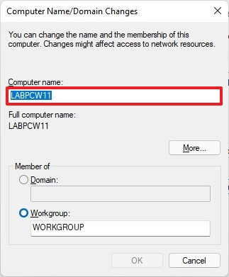 Rename computer on WIndows 11