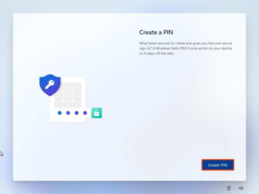 Windows 11 OOBE create PIN