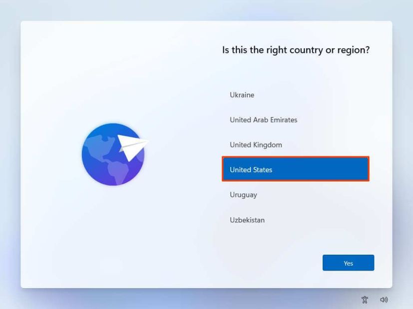 Windows 11 OOBE region