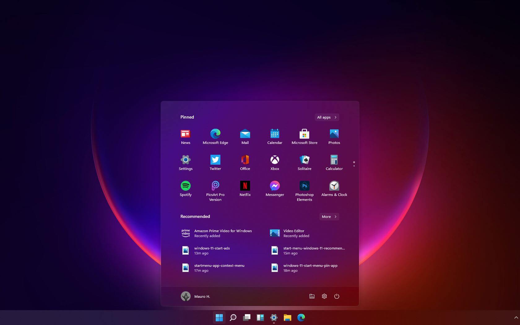 Windows 11 Start menu