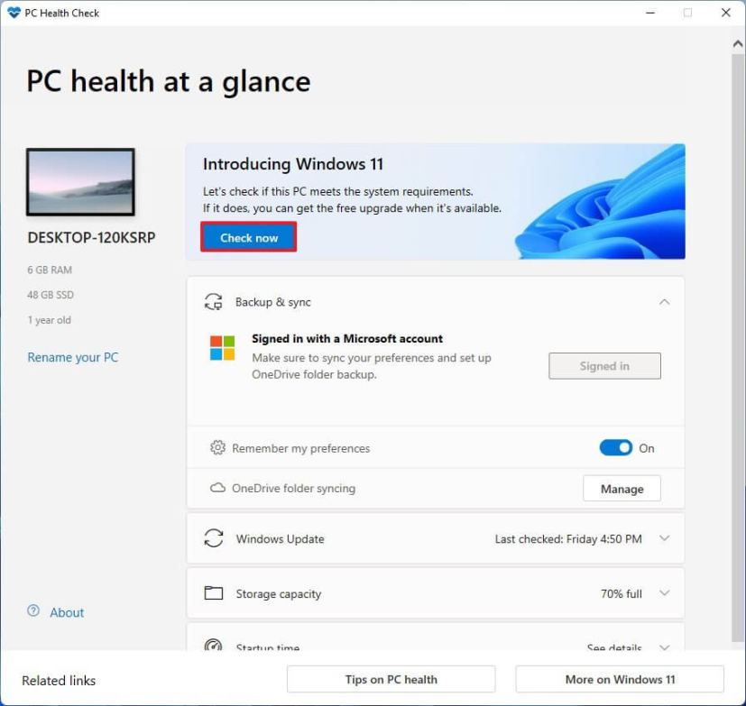 Windows 11 PC Health Check