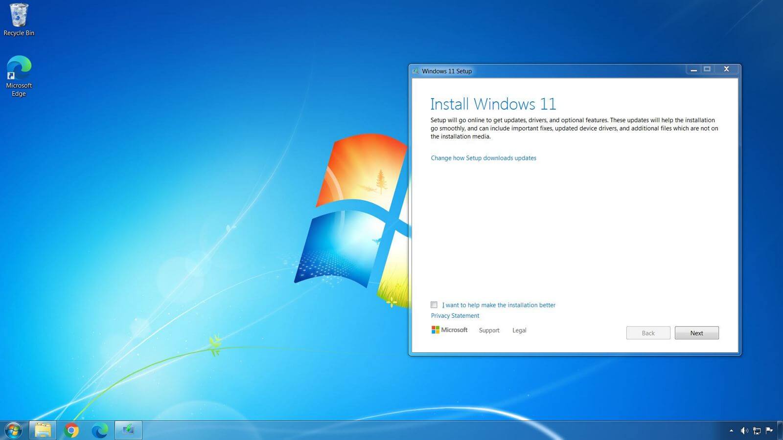 Windows 7 to Windows 11 upgrade